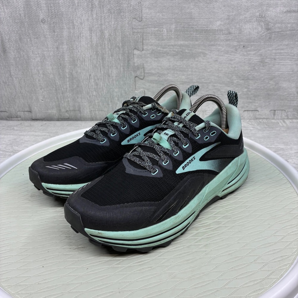 Brooks Cascadia 16 Trail Running Shoes Womens 8.5 Black Mint 1203631B049